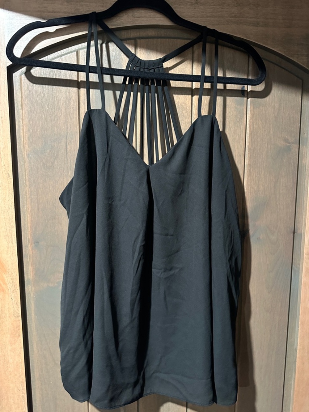 Black Sweetheart Neckline Strappy Back Cami Top